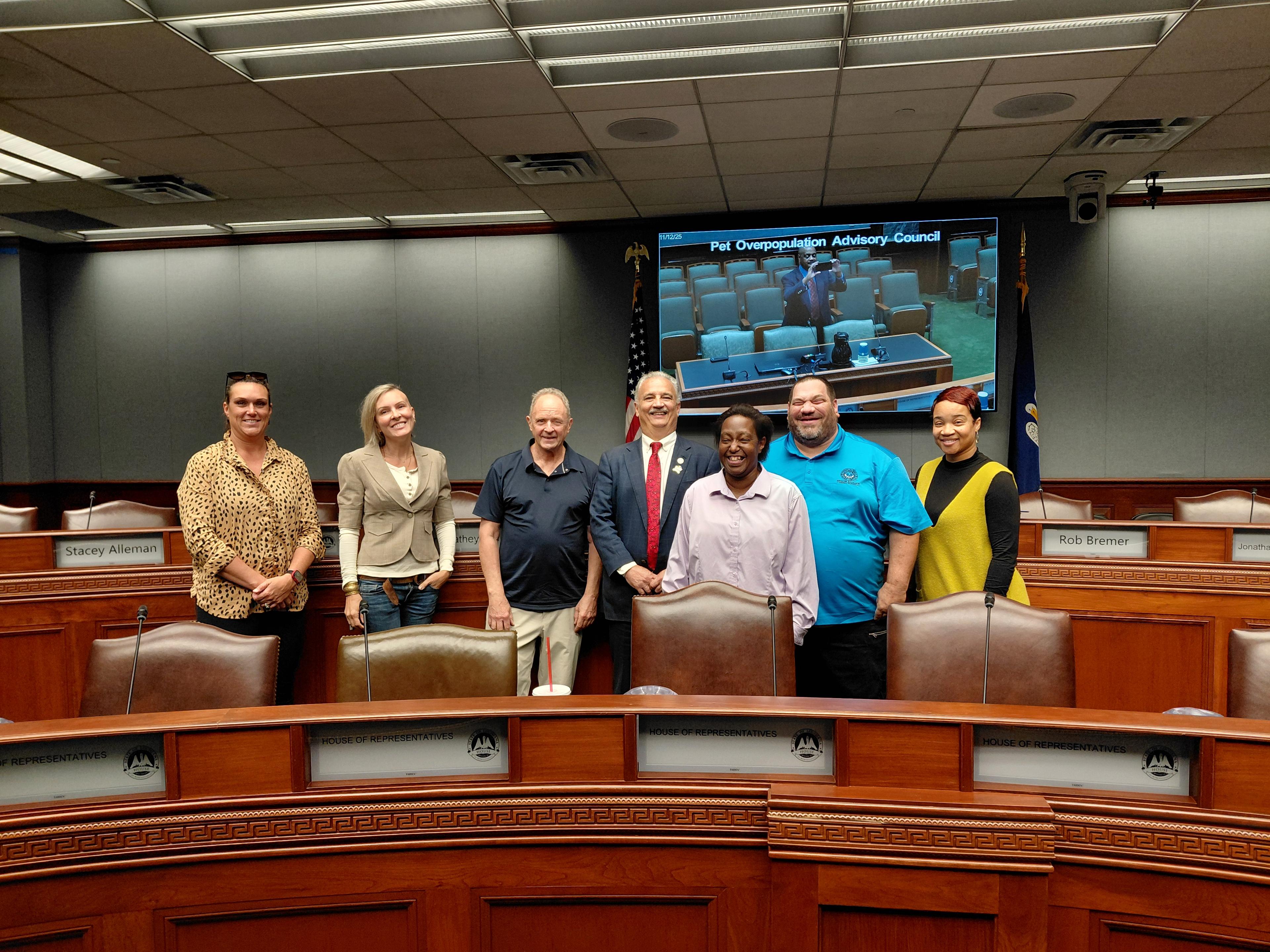 LPOAC council members gathered in the House Committee Room at the Louisiana State Capitol